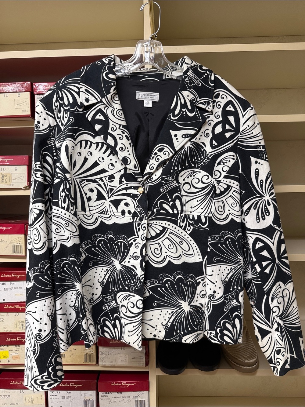 St John Sport Black & White Patterned Women's Jacket